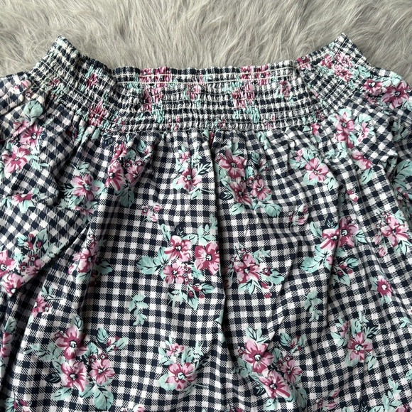 No Comment Blouse Women’s Small Multicolor Floral Off the Shoulder ¾ Sleeve Boho - Picture 3 of 10